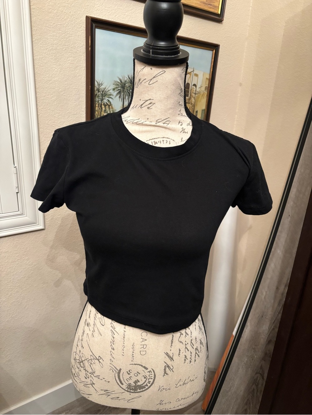 Classic Black Crop Tee - Women's Short Sleeve Top